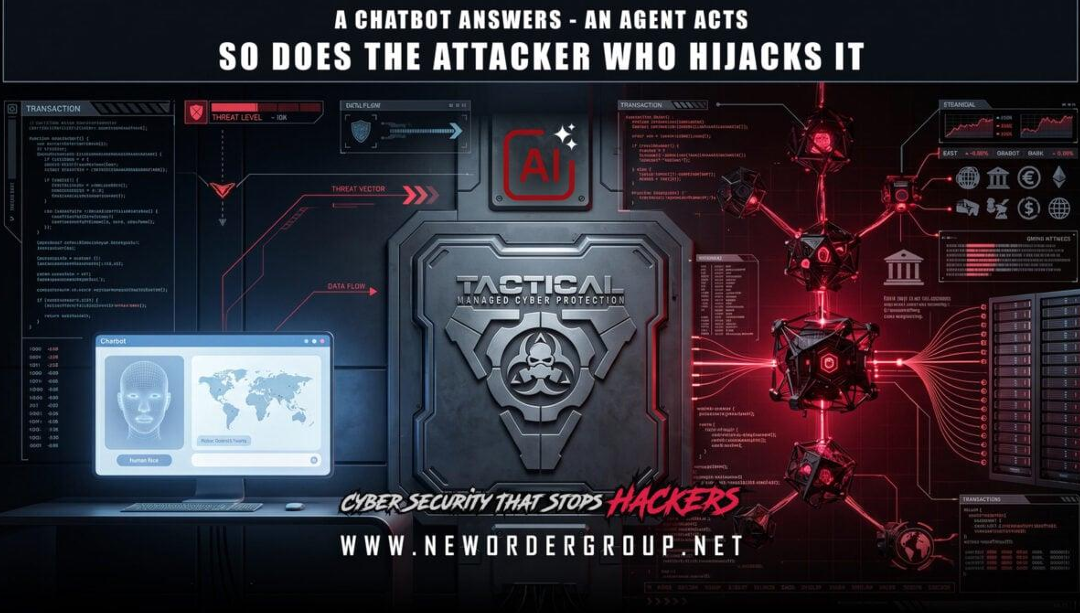 A Chatbot answers, an Agent acts, and so does the attacker who hijacks it.